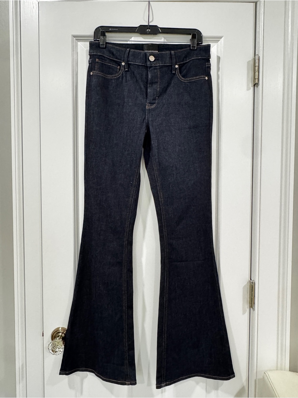 White House Black Market High-Rise Dark Indigo Flare Jeans